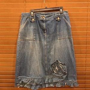 Kim Rogers Modest Denim Skirt Sz 14